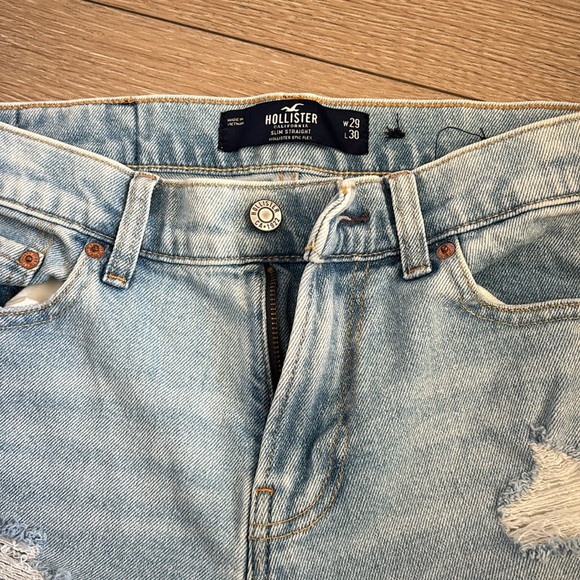 Light wash, ripped slim straight jeans - Picture 2 of 2